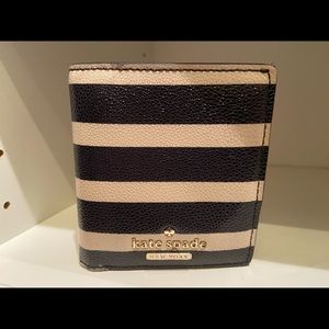 Kate Spade: Black and Cream Striped Wallet